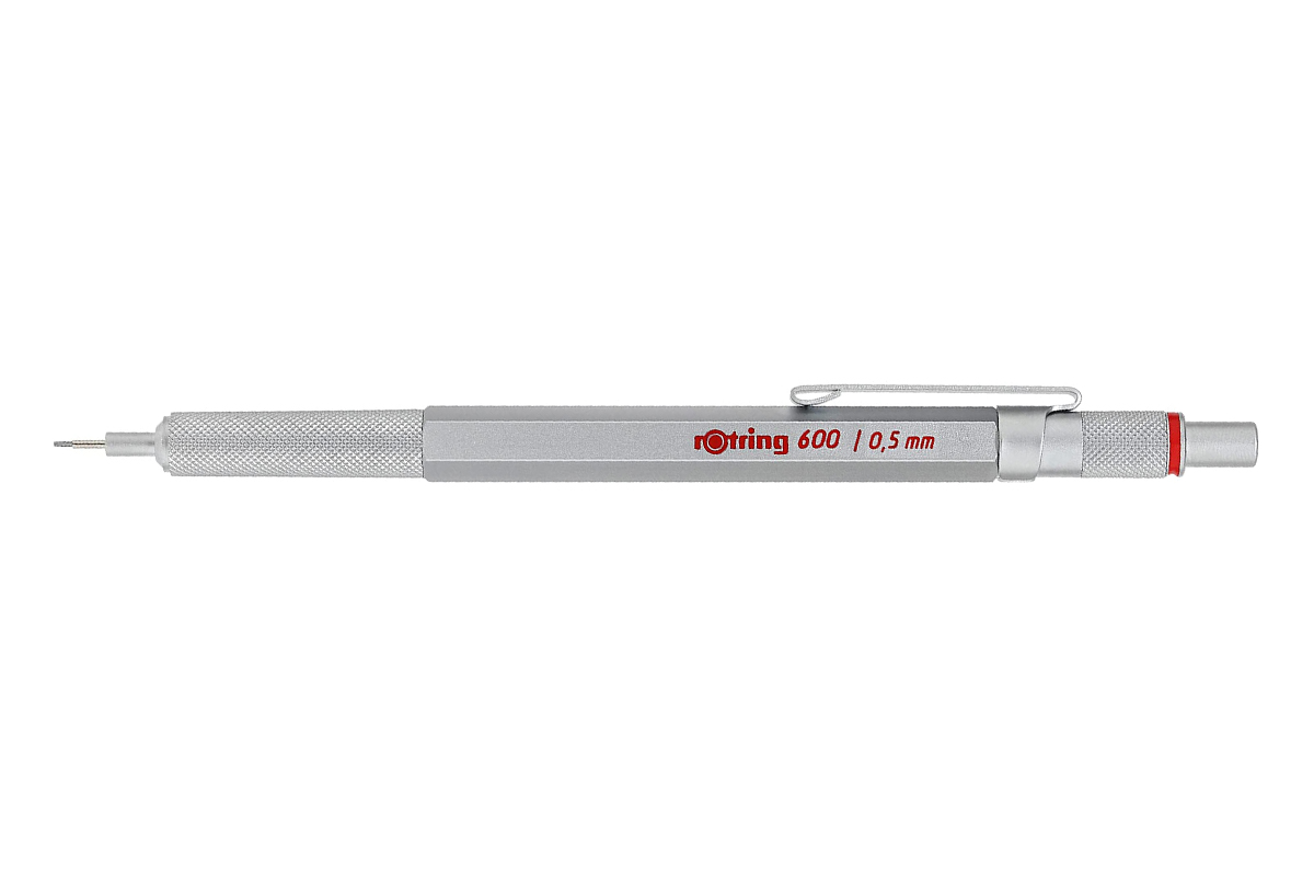 Rotring 600 0.5mm Zilver Vulpotlood